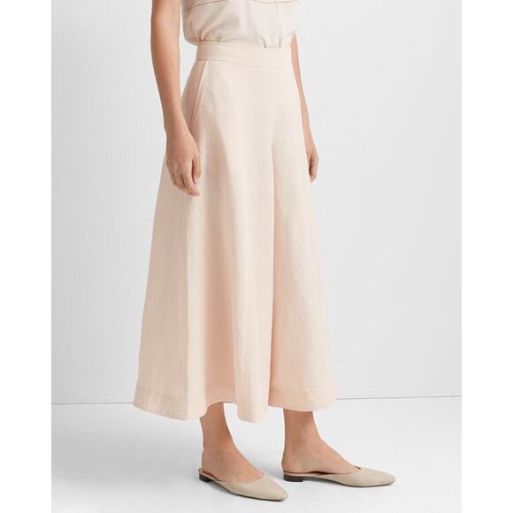 Club Monaco Pants - Club Monaco Culotte Linen Wide Leg Pant Cropped Porcelain Beige 10 Flowy Beach